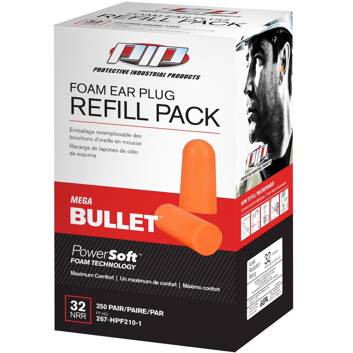 Mega Bullet!" Disposable Soft Foam Earplugs